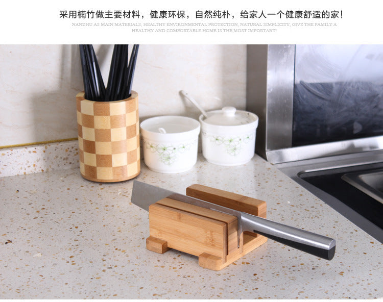 Wood Kitchen Knife Holder Bamboo Scissors Chopsticks Gadget Storage Shelf Rack Knife Block Stand Organizer Accessories WY804