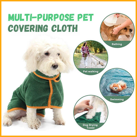 Dog Bathrobe Towel Bath Robe Pet Dog Bathrobe Super Fast Drying Coat Soft Adjustable Absorbent Towel For Large Medium Small Dog