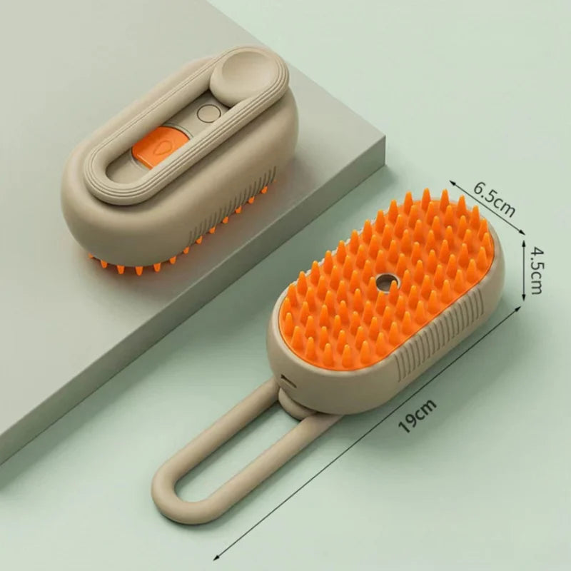 Escova Higienizadora para Cães e Gatos Escova Elétrica para Higienizar Cães e Gatos Escova a Vapor para Massagem e Tosa de Pets, Remove Pelos Velhos