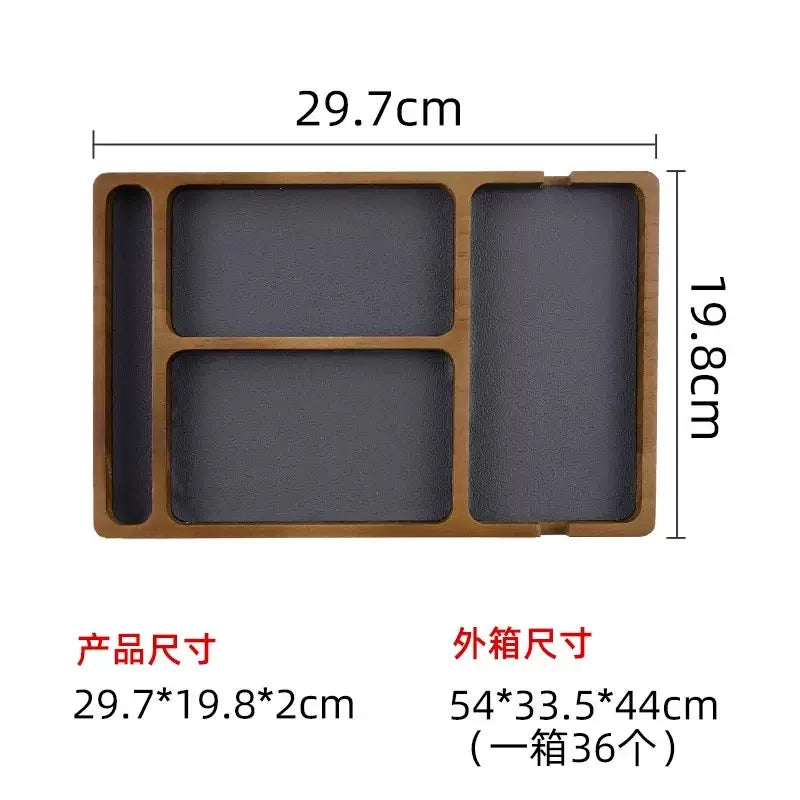 Bandeja Organizadora de Mesa Elegante de Madeira Maciça para Escritório e Casa - ideal para telefone, smartwatch, óculos, carteira, canetas, decoração