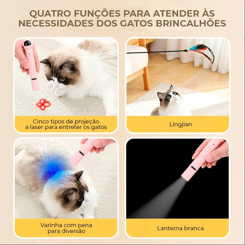Laser para Gatos com Lanterna LED e Luz UV