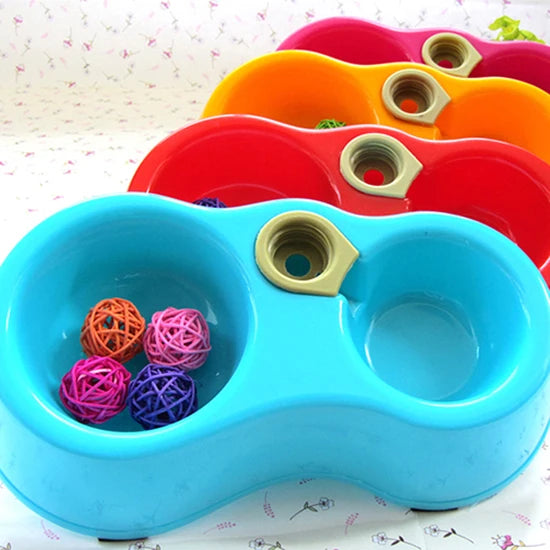 Pet Bowl Automatic Feeder Dog Cat Food Bowl with Water Dispenser Double Bowl Drinking Raised Stand Dish Bowls with Pet Supplies
