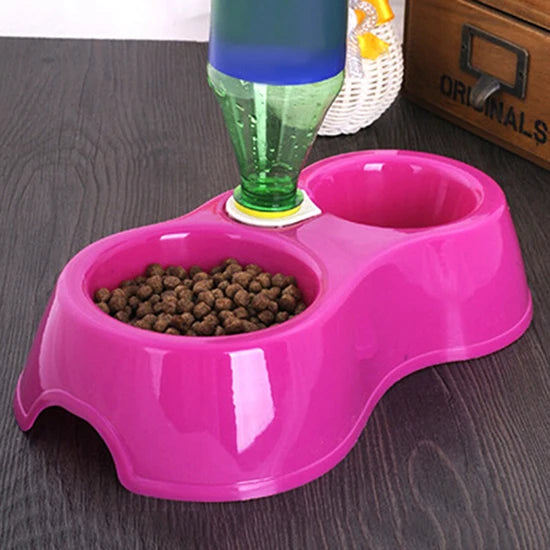 Pet Bowl Automatic Feeder Dog Cat Food Bowl with Water Dispenser Double Bowl Drinking Raised Stand Dish Bowls with Pet Supplies