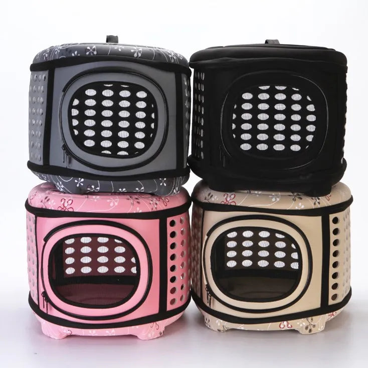Foldable Dog Carrier Bag Travel Pet Breathable Shoulder Handbag Portable Folding Pet Cage Carrying Bags for Cat Dog Pig Hamster