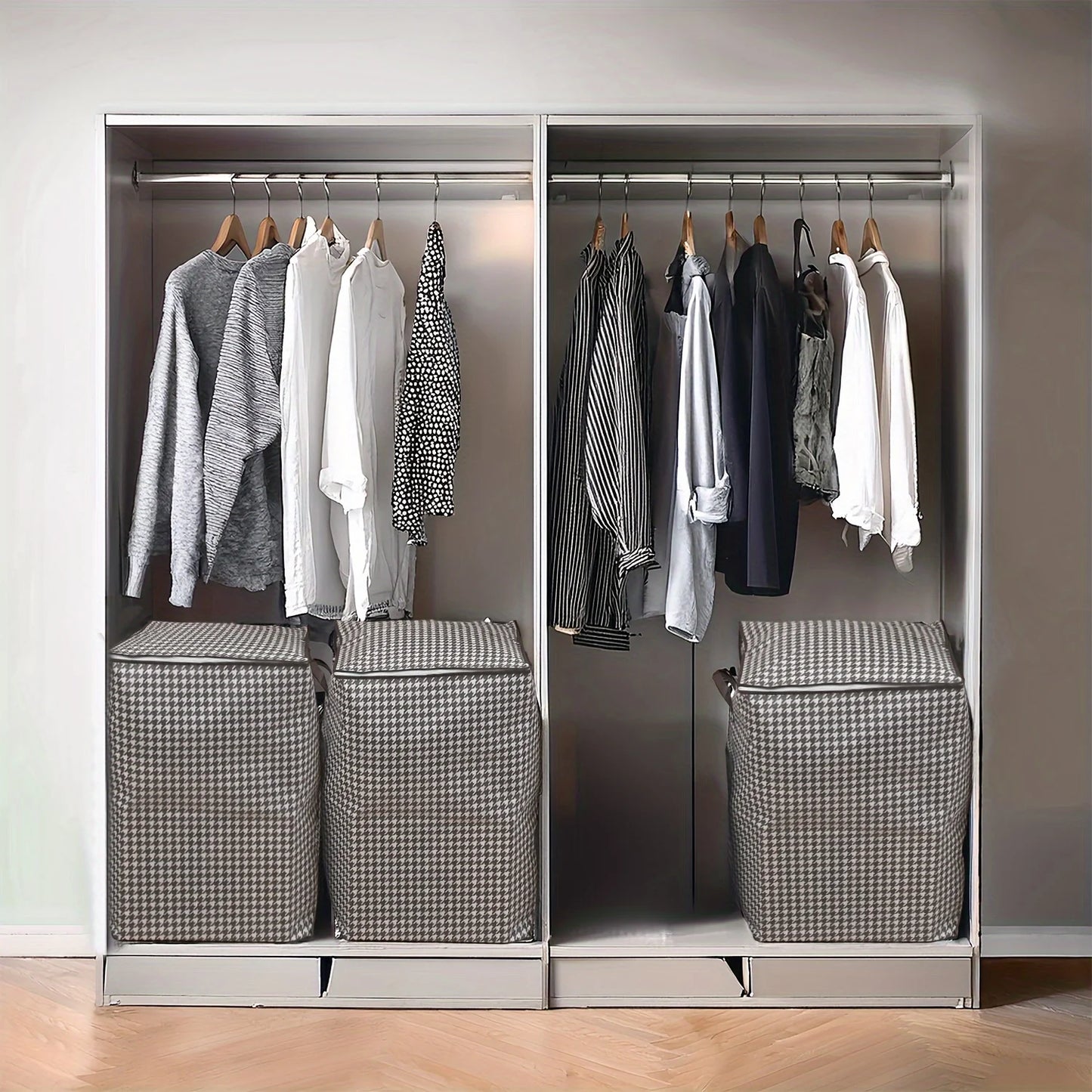 Extra-large Plaid Storage Box Plaid Storage Box Blanket Storage Bag Storage Container with Handle Closet Storage Box