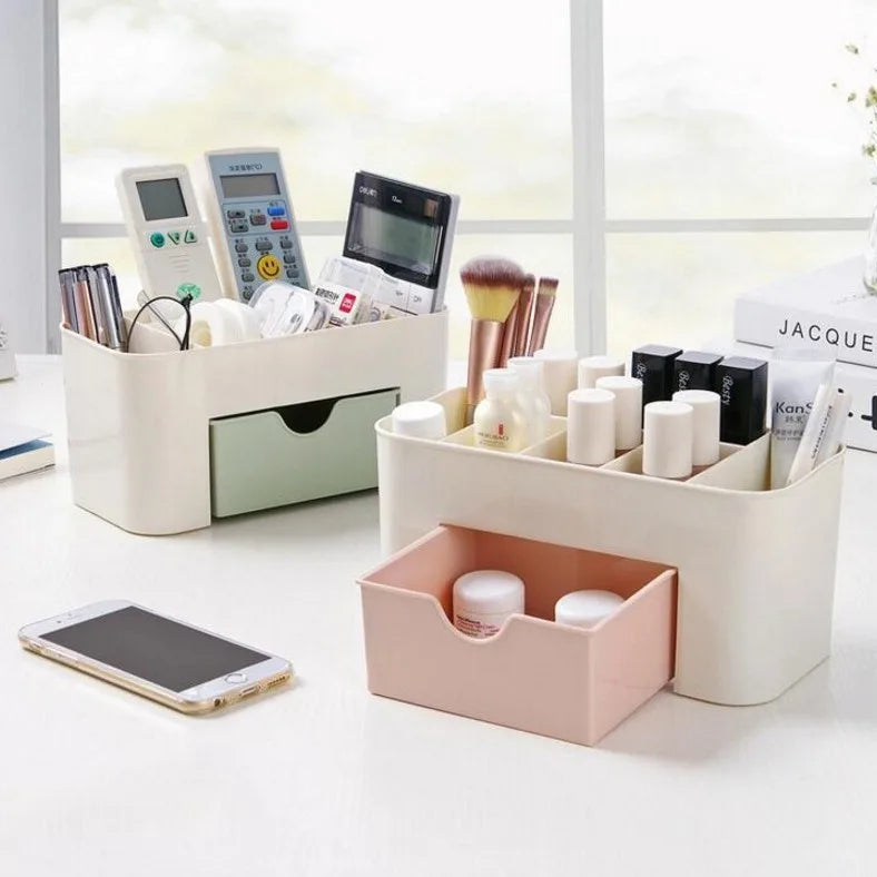 Desktop Double Layer Makeup Organizers Storage Box Cosmetic Drawers Jewelry Display Box Case Container Boxes Organizer New
