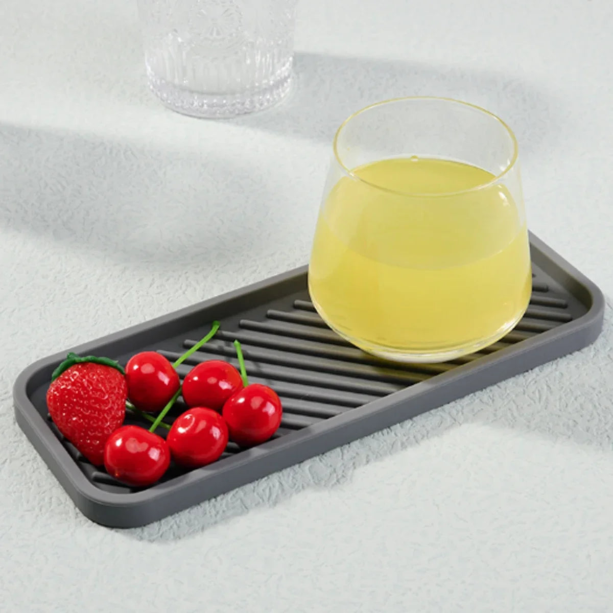 23*9cm Kitchen Silicone Sink Holder Soap Dispenser Countertop Tray Bathroom Shower Shampoo Bottle Storage Tray Draining Pad