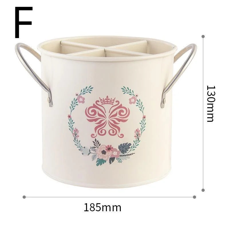 Multipurpose Vintage Chopsticks Home Holder Drying Rack Dividing Drainage Separated Cutlery Tube Organizer Utensil for Kitchen