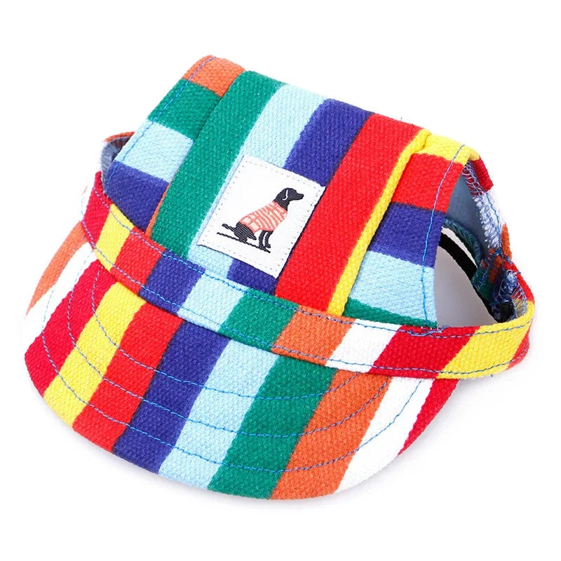 강아지 Dog Baseball Cap Hat with Neck Strap Adjustable Comfortable Ear Holes for Small Medium Large Dogs in Ourdoor Sun Protection