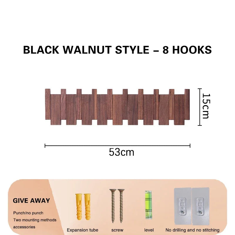 Wood Coat Racks Wall Mounted Keys Hats Organizer Entry Door Porch Hanging Coat Rack Piano Keys Shaped Clothes Hooks Home Decor