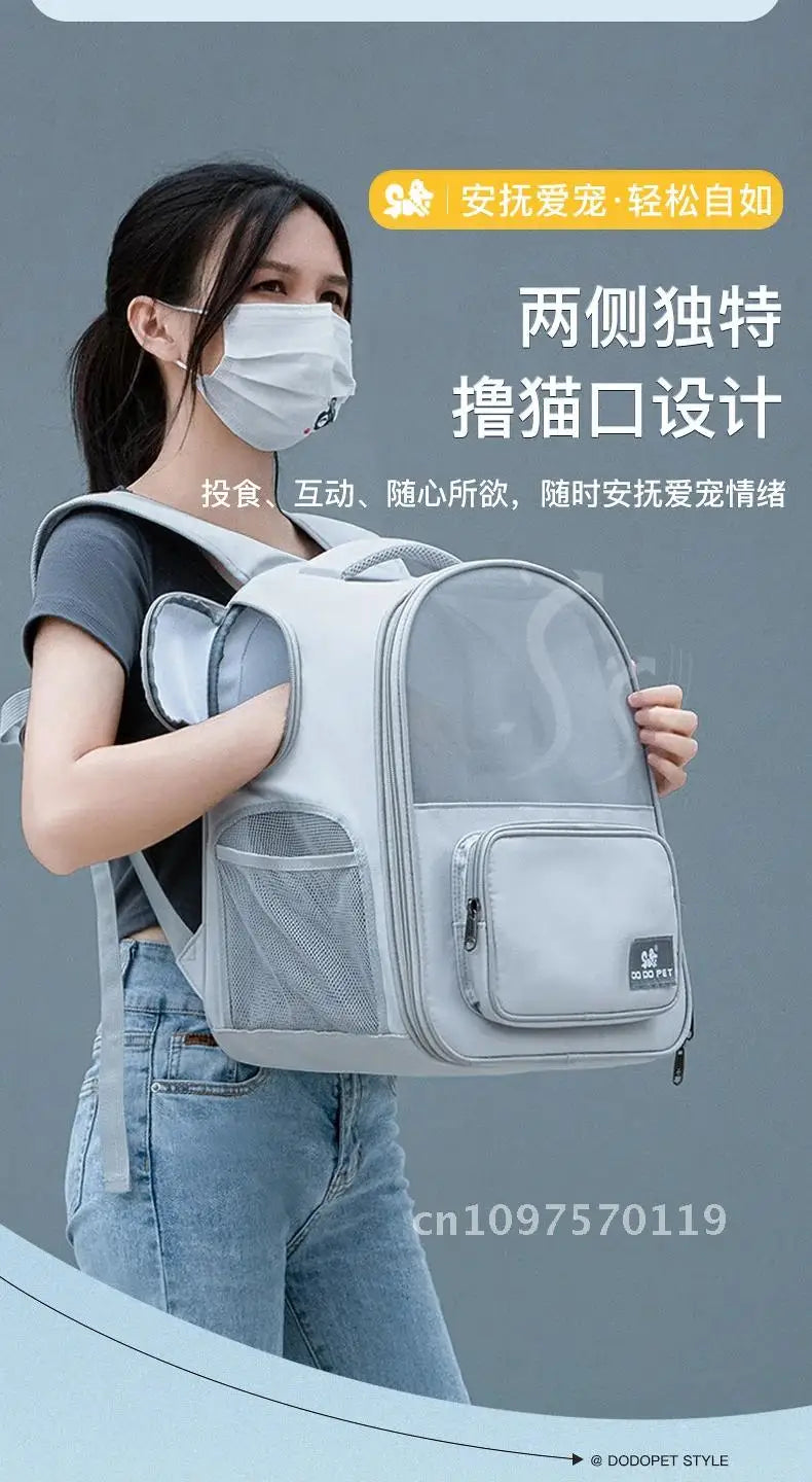 Pet Supplies Cat Backpack Breathable Foldable Bag Puppy Outdoor Capacity Use Walk Cage Pet Expandable Travel Large