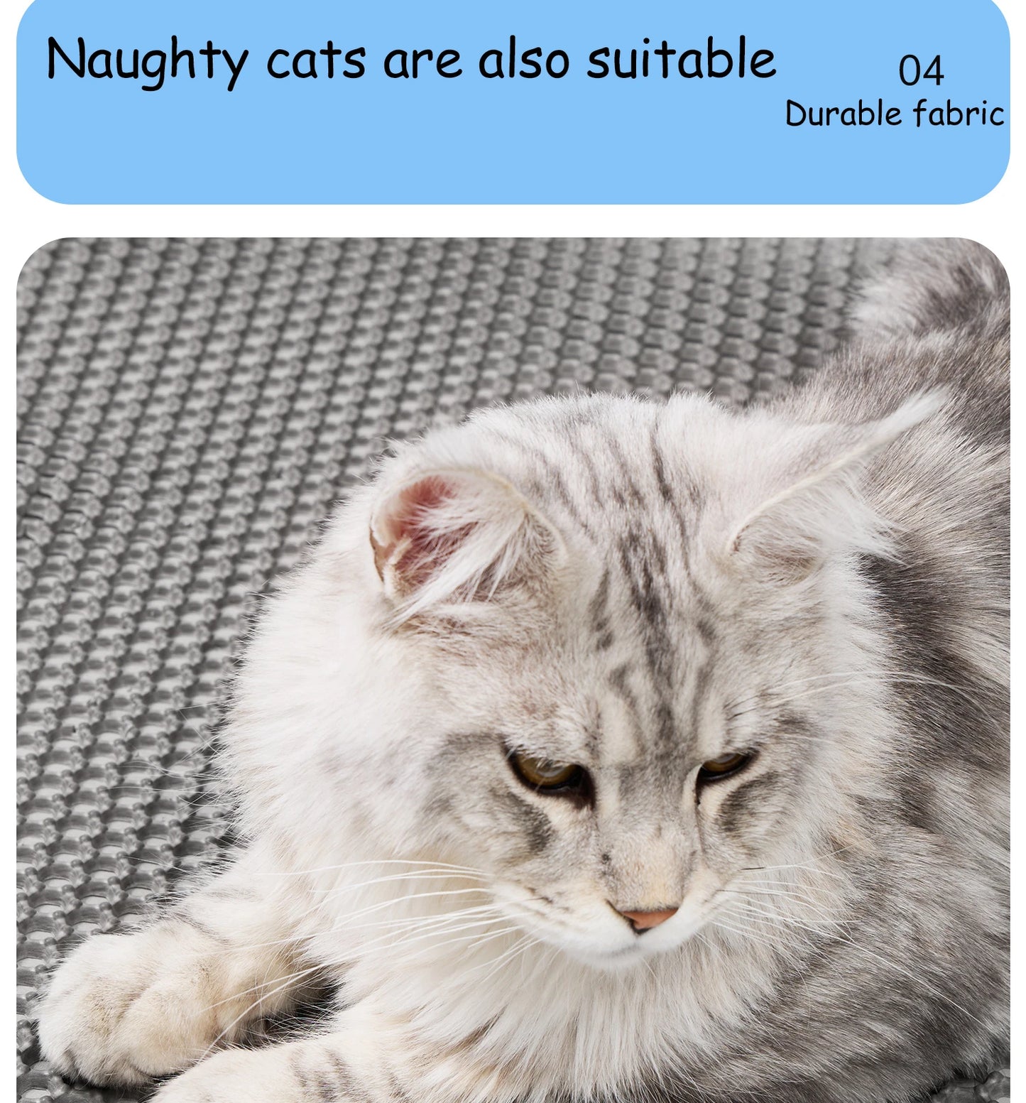 Large Waterproof Cat Litter Mat Double Layer Non-Slip Washable Pet Litter Box Mat Durable Sand Trapper Easy Clean
