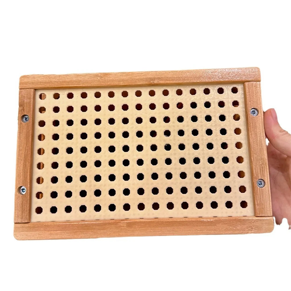 Woven Wooden Basket Wooden Storage Decorative Tray with Handle, Suitable for Kitchen Cabinets and Office Rustic Decoration