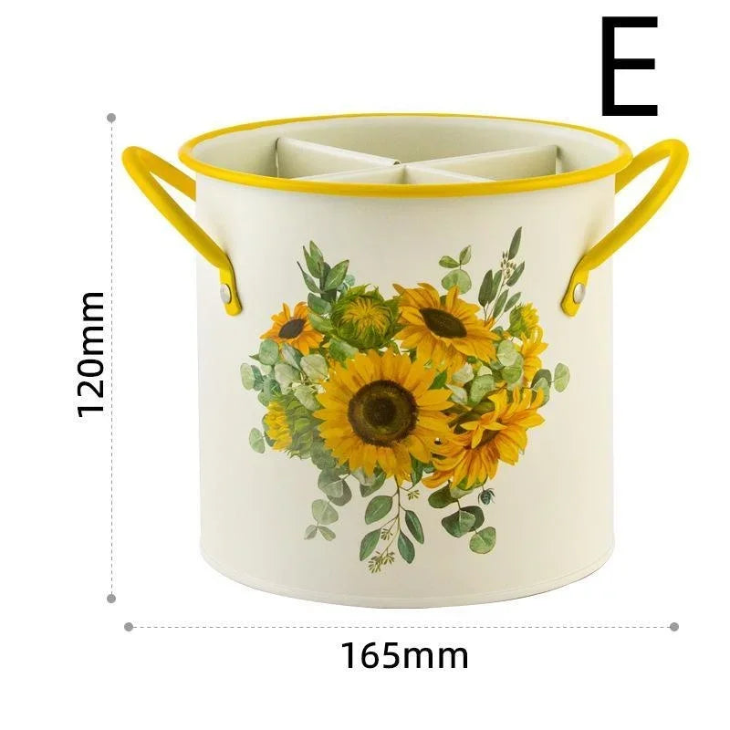 Multipurpose Vintage Chopsticks Home Holder Drying Rack Dividing Drainage Separated Cutlery Tube Organizer Utensil for Kitchen