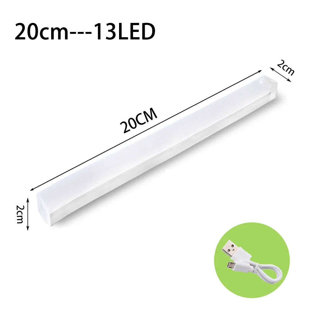 Luminária LED Organizadora de Ambientes com Sensor de Movimento, Sem Fio, Luz Noturna LED tipo C, Recarregável, Ideal para Armário, Guarda-Roupa, Corredores, Escadas, Garagem, Hall de Entrada, Roteiro de Caminho