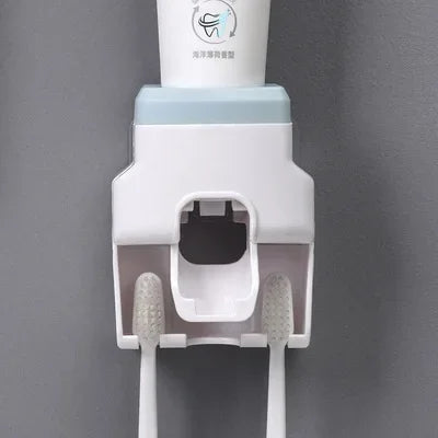 Creative Toothbrush Holder Set Toothpaste Dispenser Wall Mount Stand Bathroom Accessories Set Rolling Automatic Squeezer