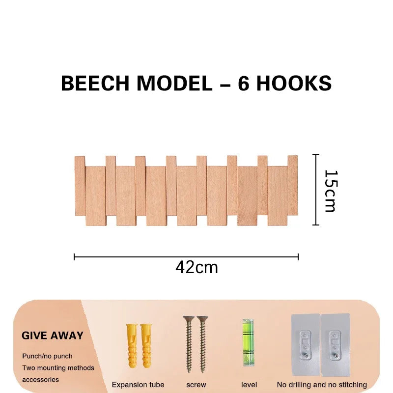 Wood Coat Racks Wall Mounted Keys Hats Organizer Entry Door Porch Hanging Coat Rack Piano Keys Shaped Clothes Hooks Home Decor