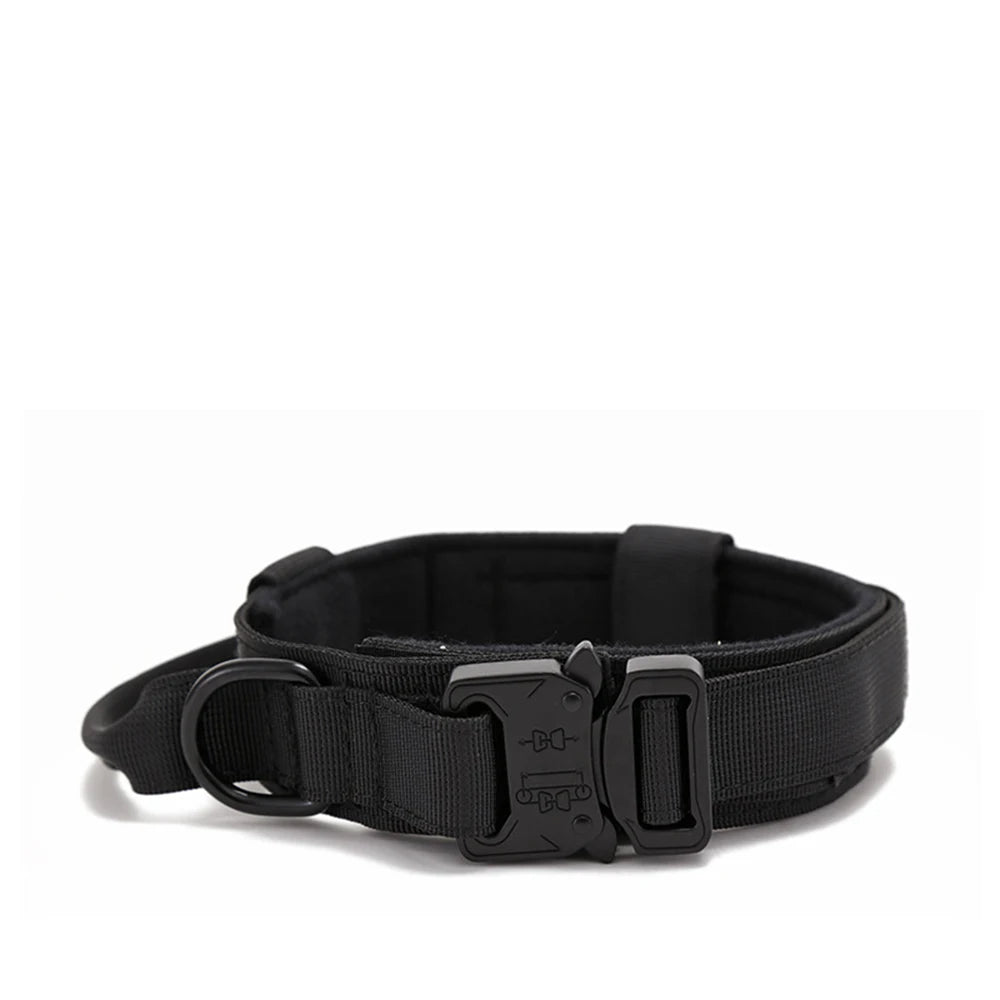 Coleiras e Guias para Cães Pets, Material de Nylon, Coleira Refletiva Durável, Coleira Tática para Treinamento de Pets