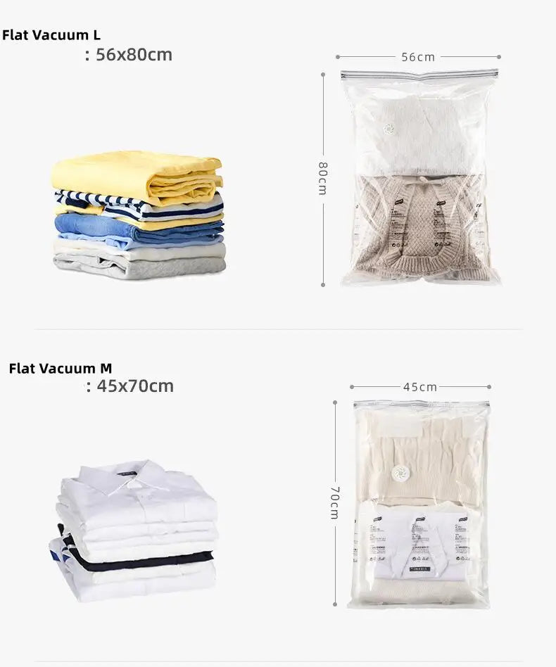 New Patented Vacuum Bags Large Plastic Storage Bags for Storing Clothes Blankets Compression Empty Bag Covers Travel Accessories