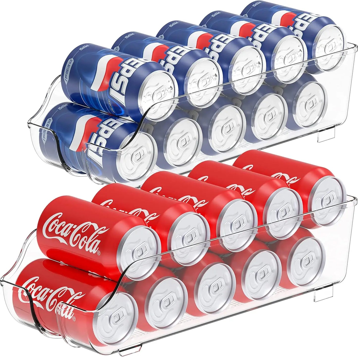 plastic box Simple Houseware Soda Can Organizer for Pantry / Refrigerator, Clear, Set of 2 storage box storage organizer