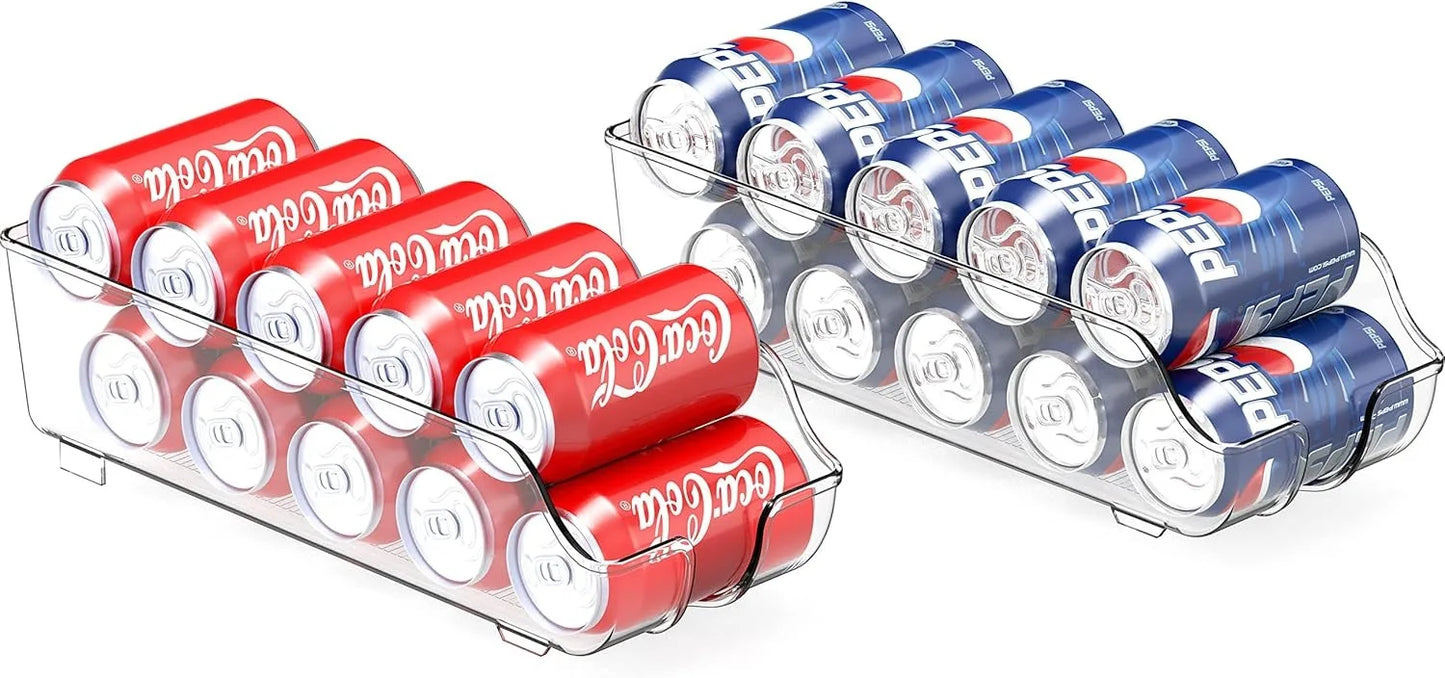 plastic box Simple Houseware Soda Can Organizer for Pantry / Refrigerator, Clear, Set of 2 storage box storage organizer