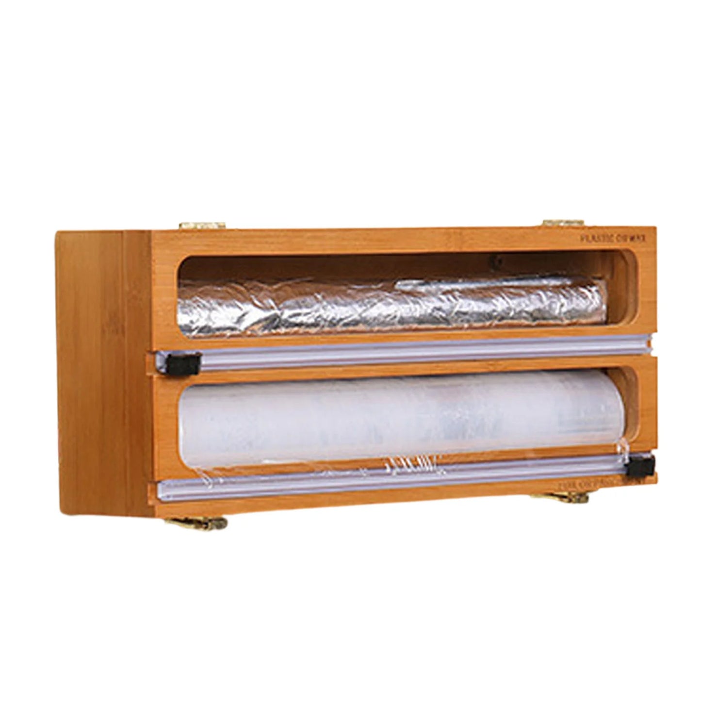 Hot 3 IN 1 Plastic Wrap Dispenser with Cutter Food Wrap Cling Film Storage Organizer Acrylic Foil Organizer for Kitchen Drawer
