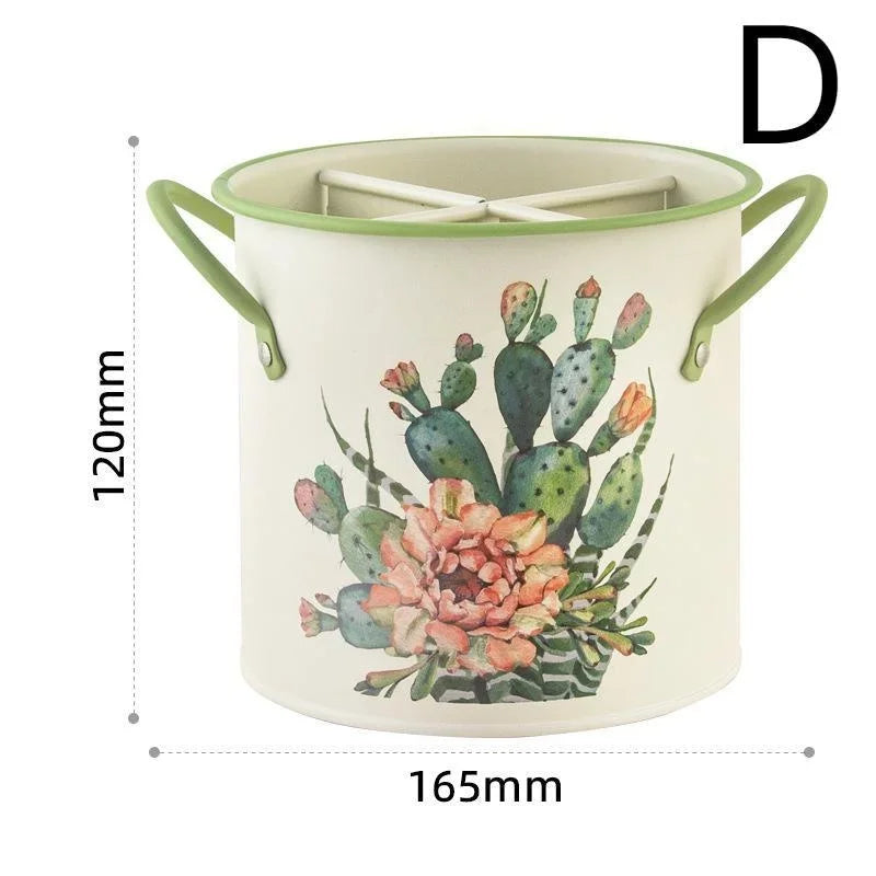 Multipurpose Vintage Chopsticks Home Holder Drying Rack Dividing Drainage Separated Cutlery Tube Organizer Utensil for Kitchen