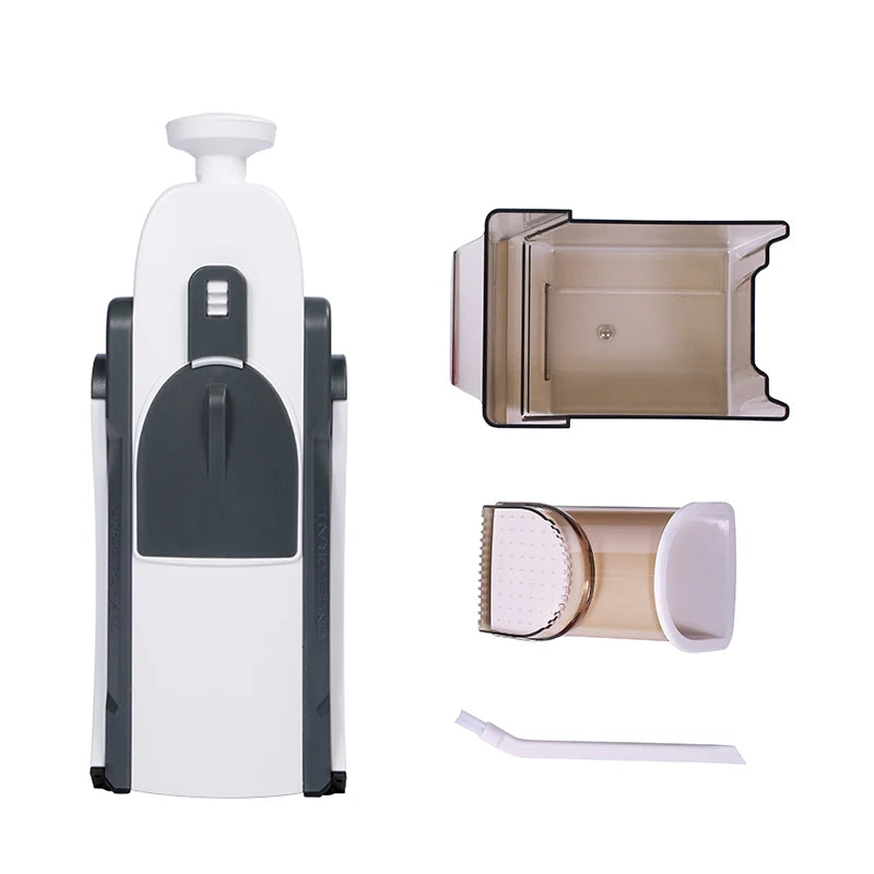 Cortador Fatiador Picador de Alimentos Legumes Frutas, Vegetais, Batatas, Aço Inox Plástico ABS Acessório de Cozinha, Organizador de Cozinha