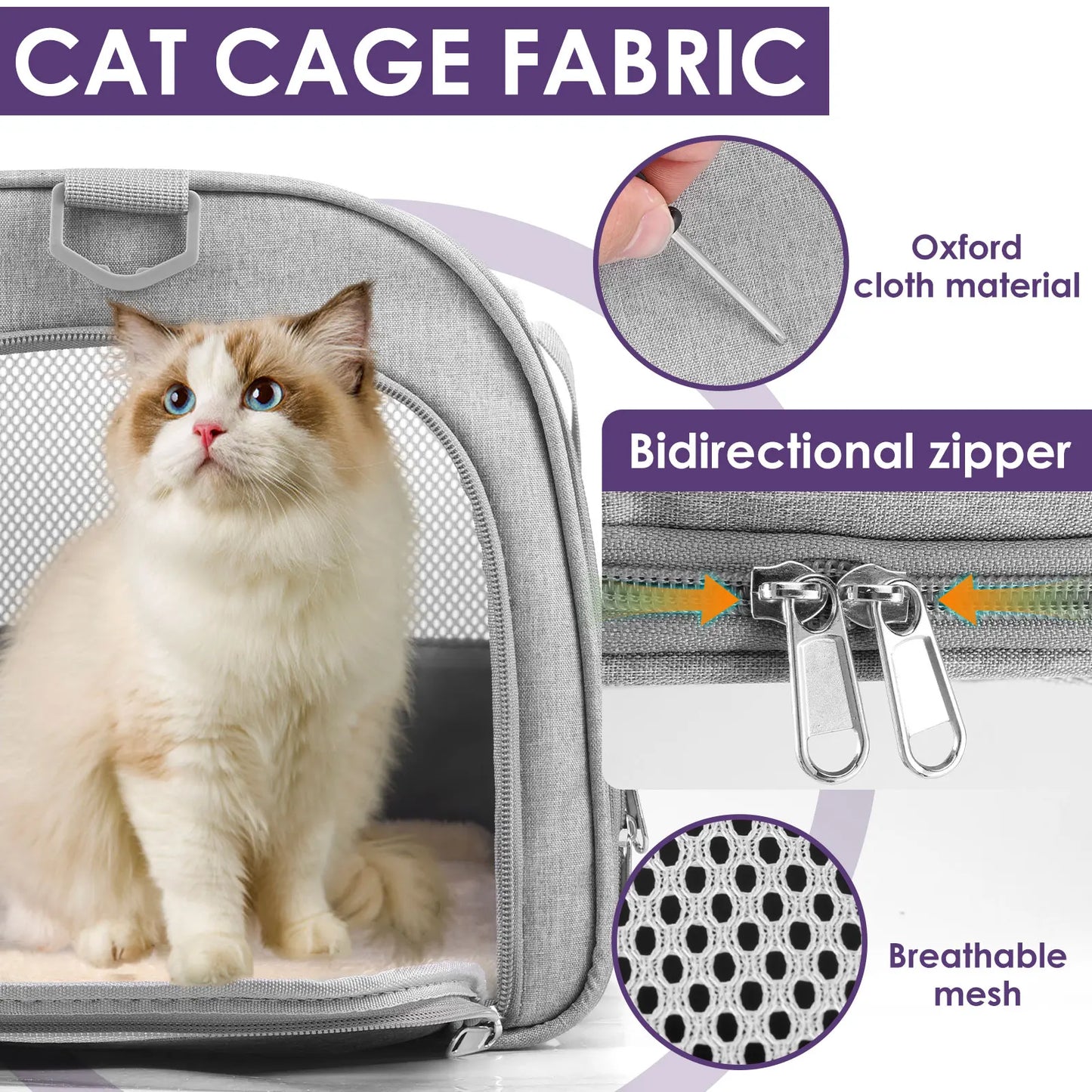 Pet Carrier Oxford Cloth Cat Carrier Bag Breathable Dog Carrier Foldable Pet Carrier Cage Lightweight Dog Carrier Bag