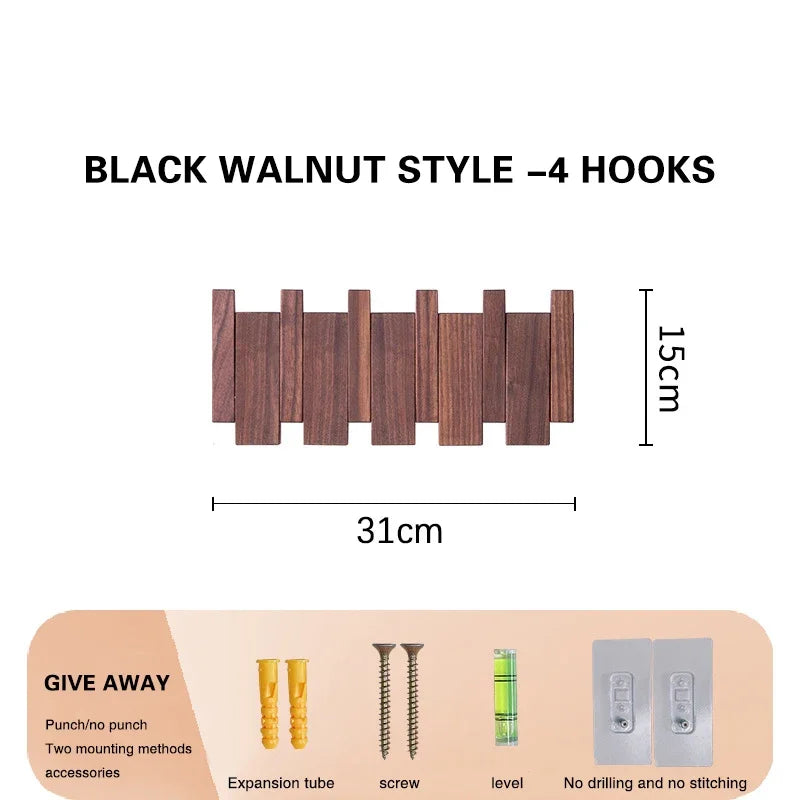 Wood Coat Racks Wall Mounted Keys Hats Organizer Entry Door Porch Hanging Coat Rack Piano Keys Shaped Clothes Hooks Home Decor