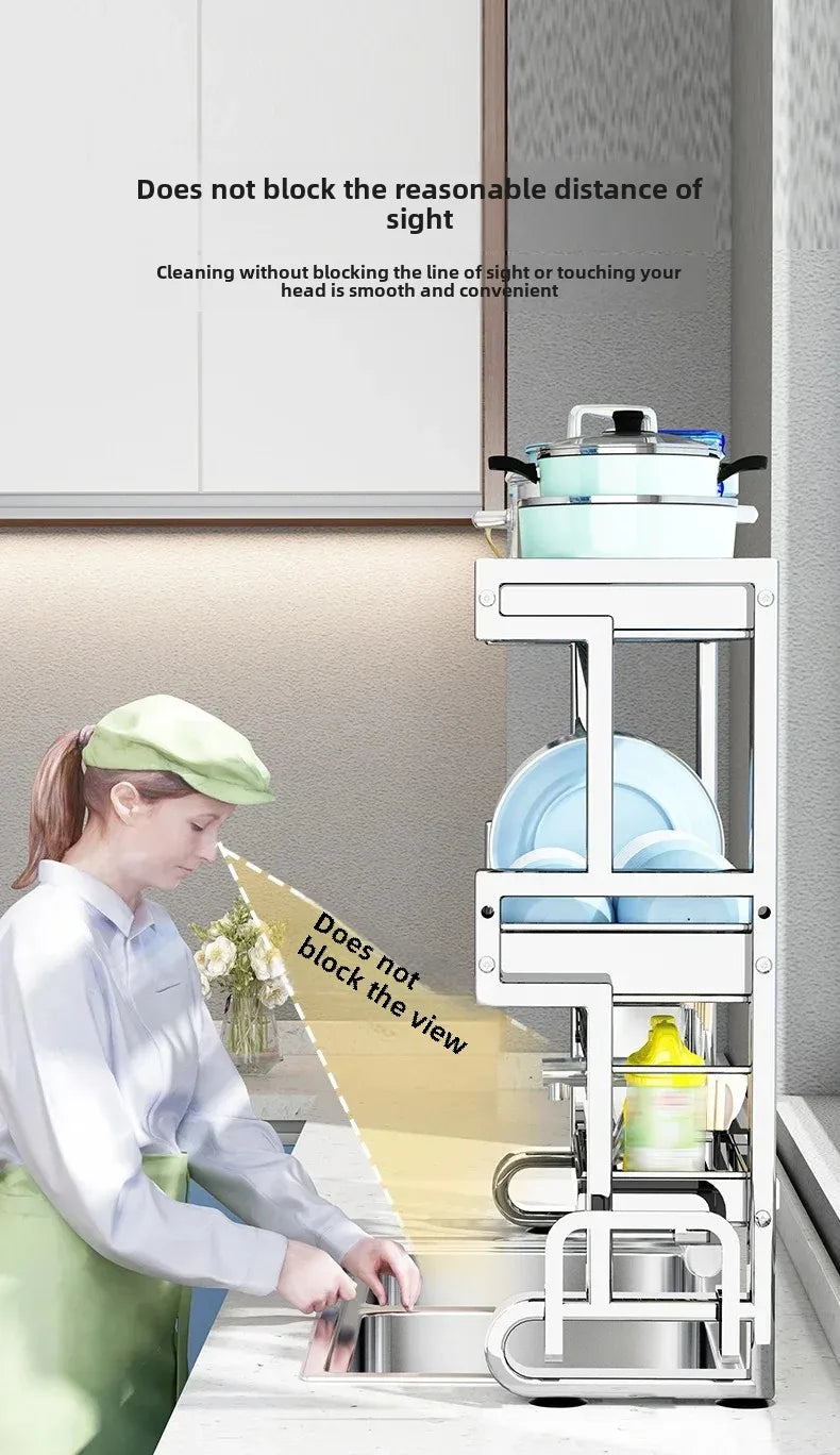 304 Stainless Steel Kitchen Shelf Above The Sink Dish Drainer Multifunctional Dish Drying Rack Drainage Ventile Cutlery Organize