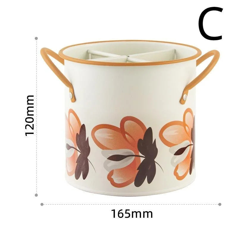 Multipurpose Vintage Chopsticks Home Holder Drying Rack Dividing Drainage Separated Cutlery Tube Organizer Utensil for Kitchen