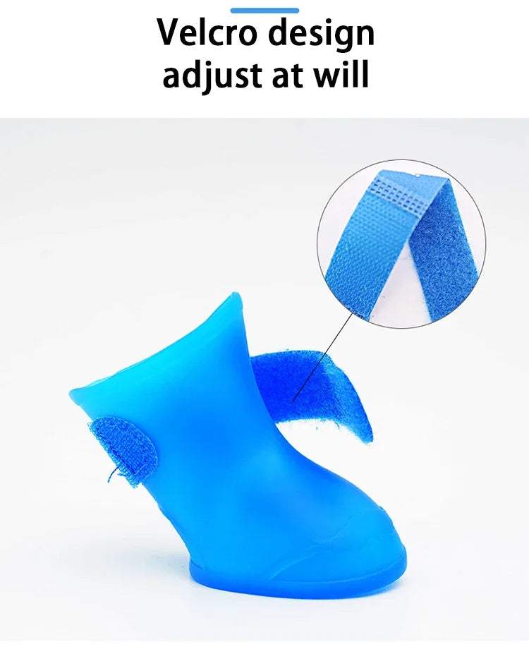 Pet silicone rain shoes anti-dirty non-slip waterproof dog shoes soft bottom footwear small dogs cats teddy Shoes