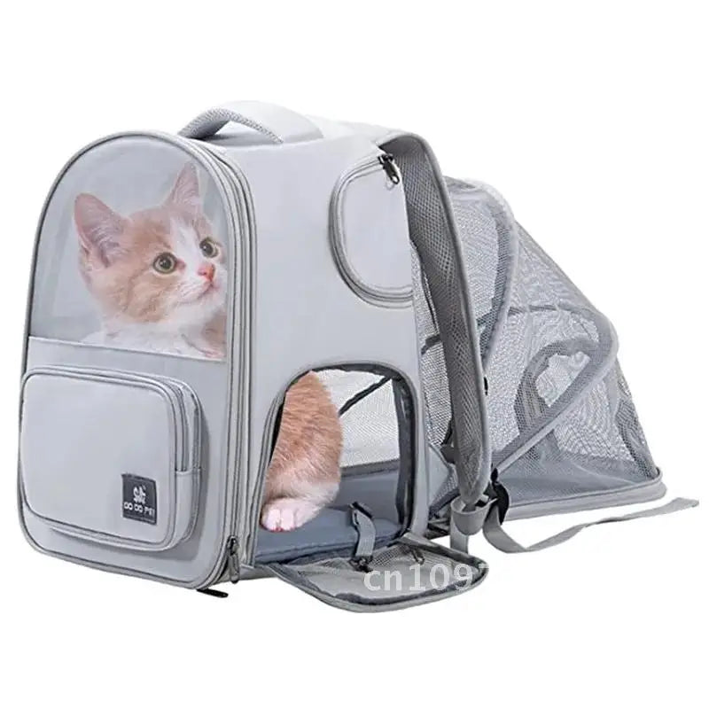 Pet Supplies Cat Backpack Breathable Foldable Bag Puppy Outdoor Capacity Use Walk Cage Pet Expandable Travel Large