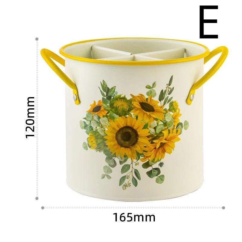 Multipurpose Vintage Chopsticks Home Holder Drying Rack Dividing Drainage Separated Cutlery Tube Organizer Utensil for Kitchen