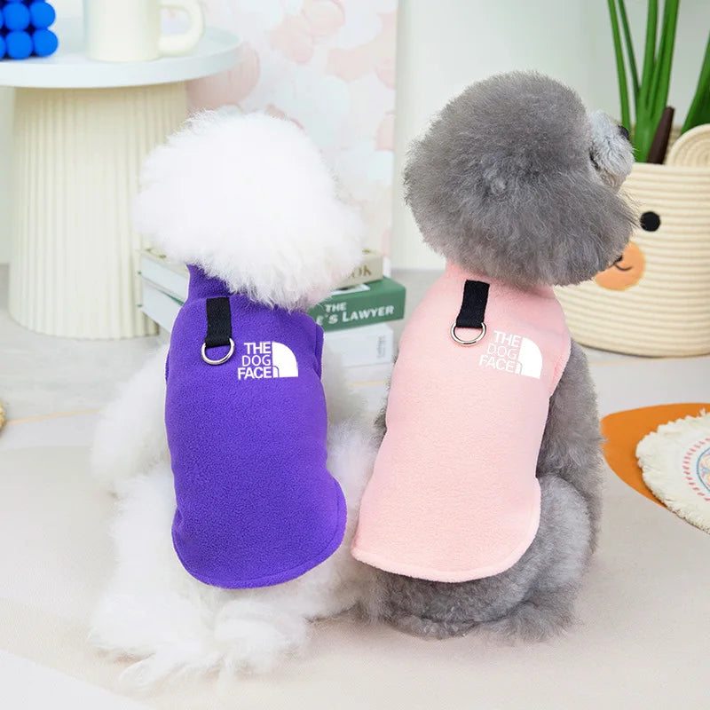 Pet Dog Clothes,Polar Fleece Warm Dog Vest,Fashion Comfortable and Breathable Dog Cothes,The Dog Face