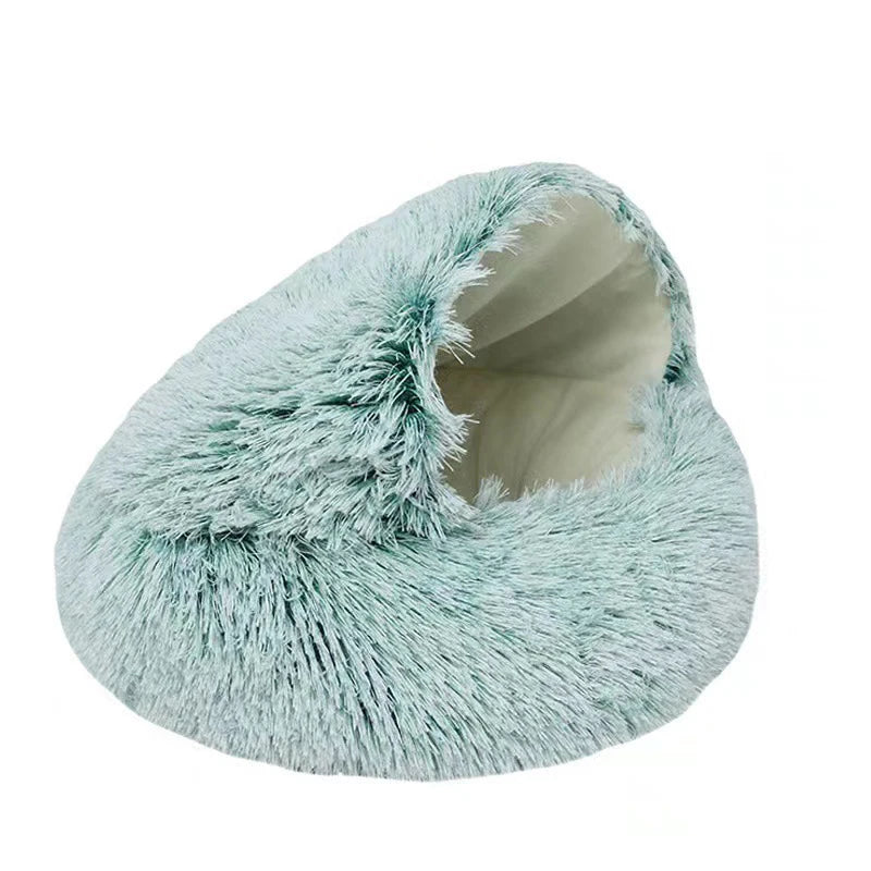 Cat Bed Pet Mattress Warm Soft Plush Pet Bed with Cover Round Cat Dog Sleeping Nest Cave for Small Dogs kitten