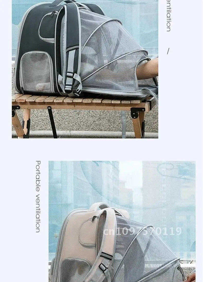 Pet Supplies Cat Backpack Breathable Foldable Bag Puppy Outdoor Capacity Use Walk Cage Pet Expandable Travel Large