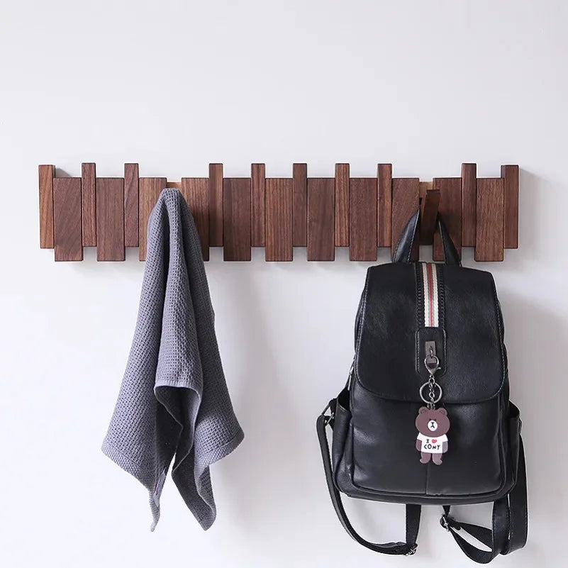 Wood Coat Racks Wall Mounted Keys Hats Organizer Entry Door Porch Hanging Coat Rack Piano Keys Shaped Clothes Hooks Home Decor