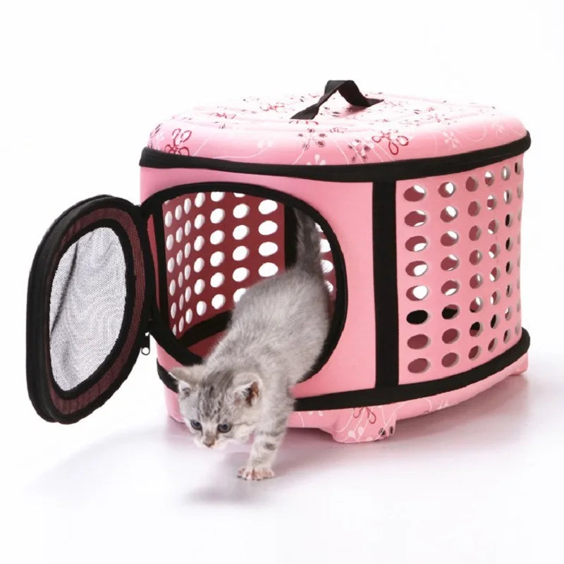 Foldable Dog Carrier Bag Travel Pet Breathable Shoulder Handbag Portable Folding Pet Cage Carrying Bags for Cat Dog Pig Hamster