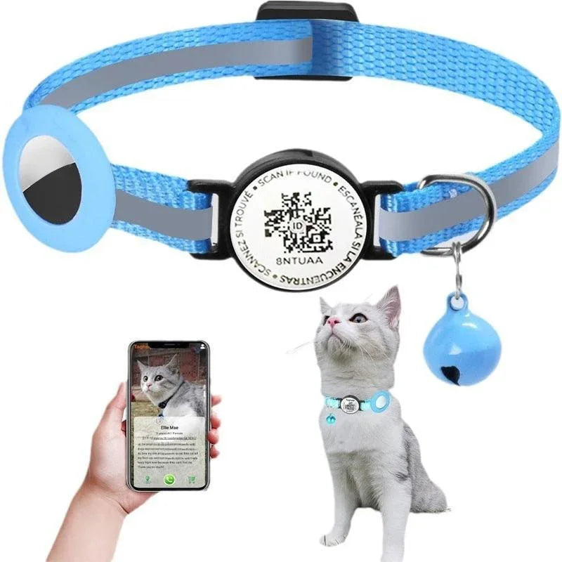 New Airtag Protective Cover Qr Code Collar Positioning Anti Loss Tracking Pet Collar Adjustable Reflective Strip Collar Rope