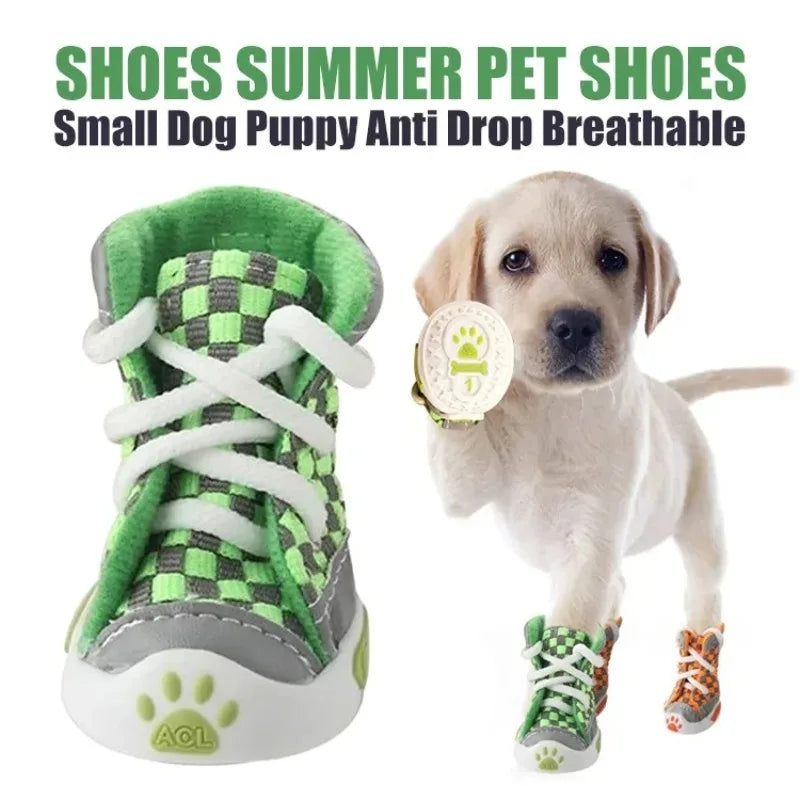 New Dog Shoes Teddy Bears Soft Sole Shoes Small Dog Puppy Anti Drop Breathable Shoe Set of 4 Summer Pet Shoes