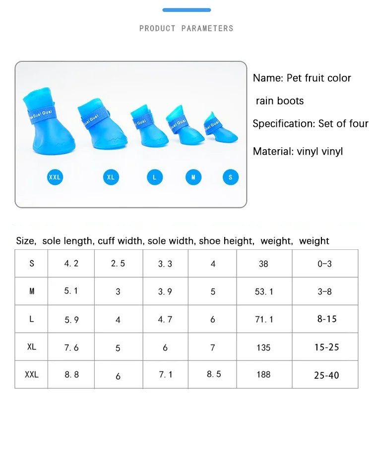 Pet silicone rain shoes anti-dirty non-slip waterproof dog shoes soft bottom footwear small dogs cats teddy Shoes