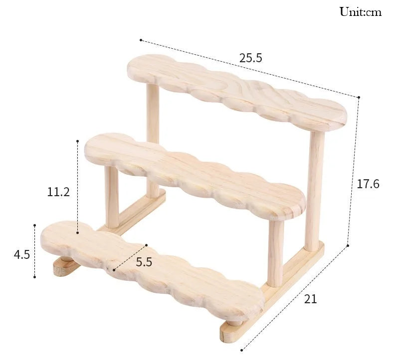 Wooden Storage Shelf for Kitchen Rattan Desktop Organizer Display Rack Spice Rack for Countertop Makeup Organizer for vanity