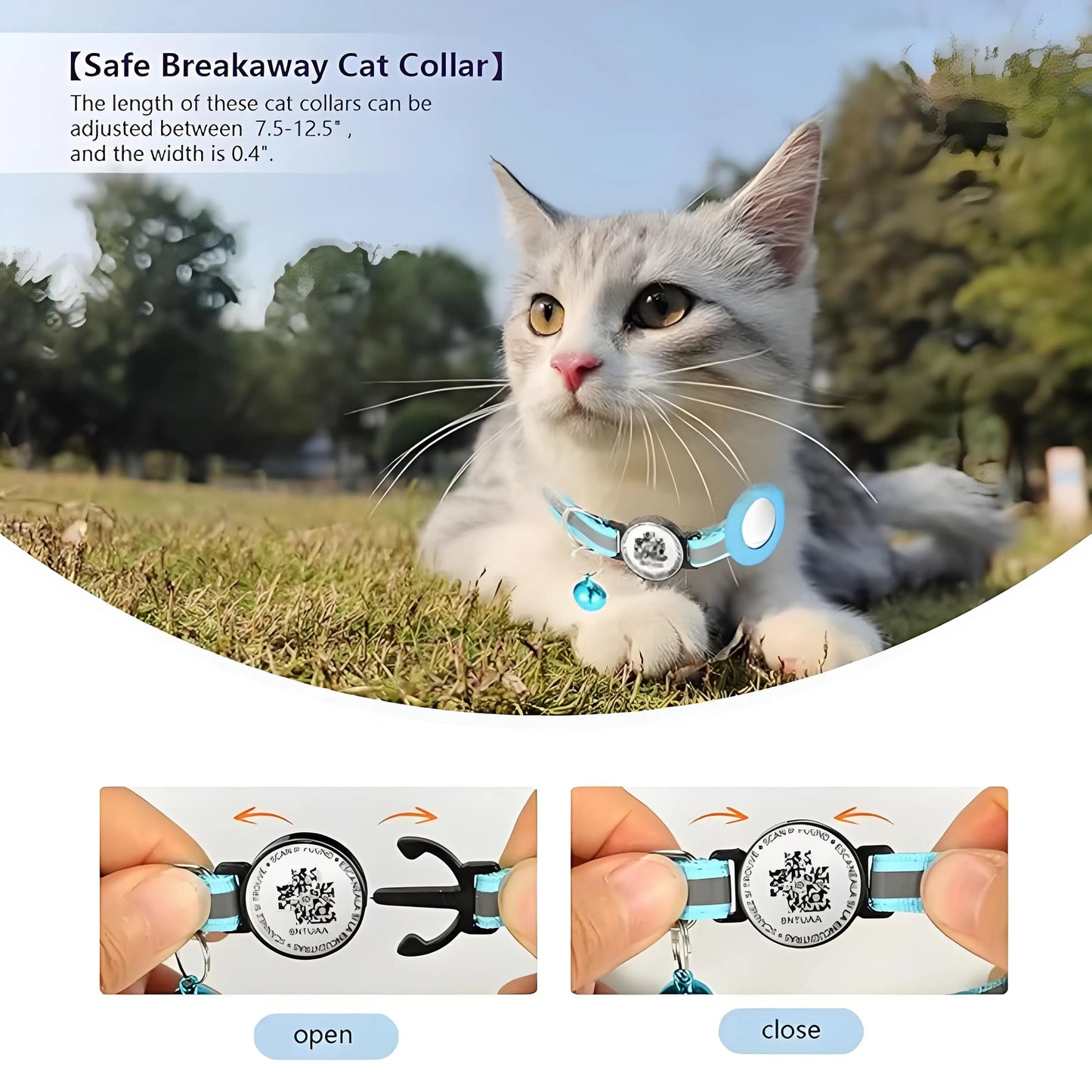 New Airtag Protective Cover Qr Code Collar Positioning Anti Loss Tracking Pet Collar Adjustable Reflective Strip Collar Rope