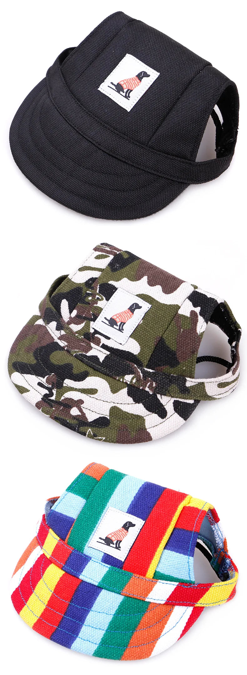 강아지 Dog Baseball Cap Hat with Neck Strap Adjustable Comfortable Ear Holes for Small Medium Large Dogs in Ourdoor Sun Protection