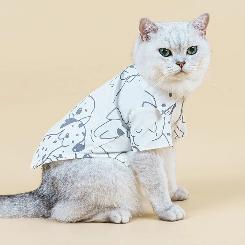 Fashion Sphynx Cat T Shirt Vest Summer Pet Clothes for Cats Gatos Garfield Shirts Katten Kleding Kedi mascotas Apparels Costume