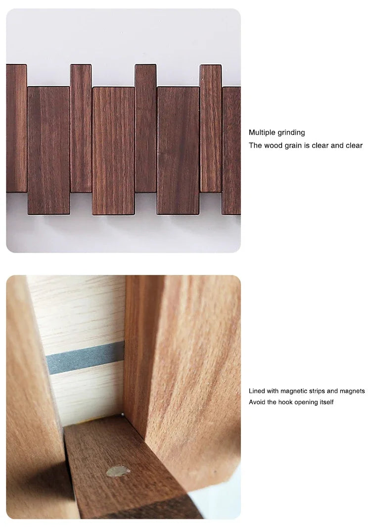Wood Coat Racks Wall Mounted Keys Hats Organizer Entry Door Porch Hanging Coat Rack Piano Keys Shaped Clothes Hooks Home Decor