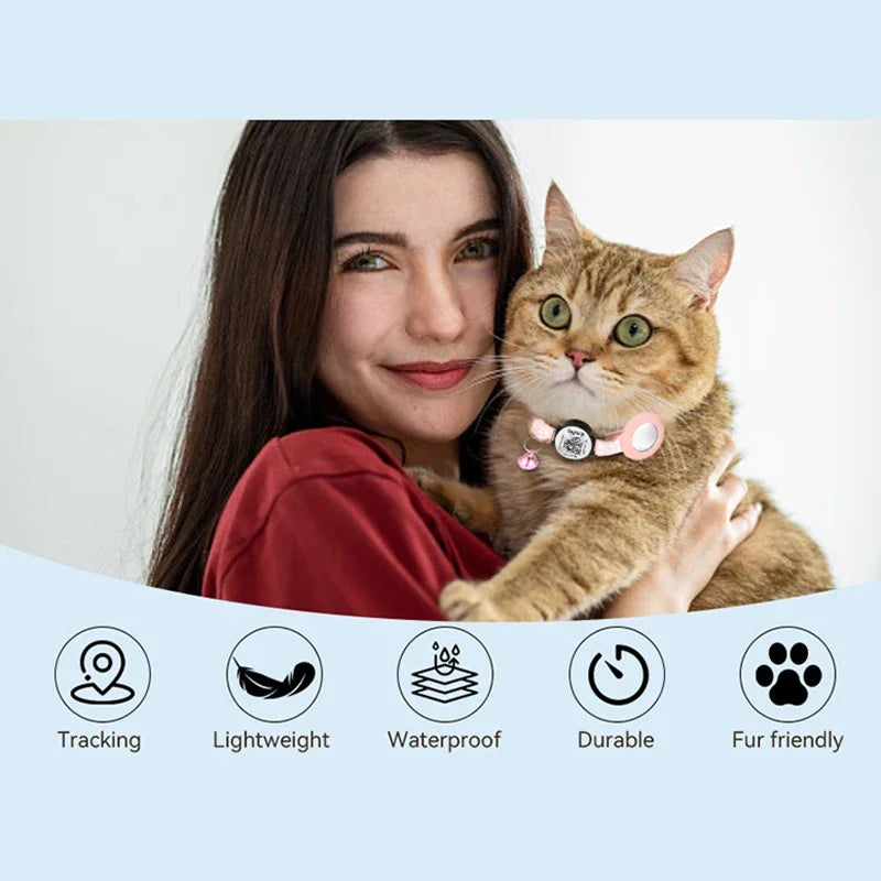 New Airtag Protective Cover Qr Code Collar Positioning Anti Loss Tracking Pet Collar Adjustable Reflective Strip Collar Rope