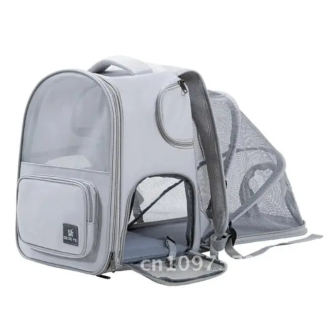 Pet Supplies Cat Backpack Breathable Foldable Bag Puppy Outdoor Capacity Use Walk Cage Pet Expandable Travel Large